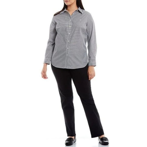 Lauren Ralph Lauren Denim - LAUREN RALPH LAUREN BLACK CLASSIC STRAIGHT WOMEN'S JEANS PANTS SIZE:16